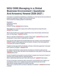 WGU D080 Managing in a Global Business Environment | Questions And Answers| Newest 2026