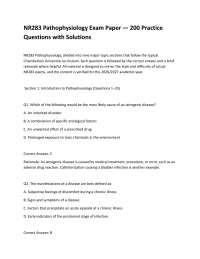 NR283 Pathophysiology Exam Paper — 200 Practice Questions with Solutions NR283 Pathophys
