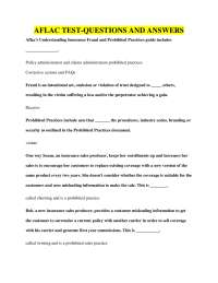 AFLAC TEST-QUESTIONS AND ANSWERS
