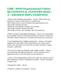 LDR - 302S Organizational Culture QUESTIONS & ANSWERS 2026 | A+ GRADED 100% VERIFIED