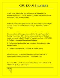 CRU EXAM 3 LATEST ,CRU EXAM 3 LATEST