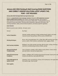 Arizona (AZ) CR34 Painting & Wall Covering EXAM QUESTIONS AND CORRECT VERIFIED SOLUTIONS L