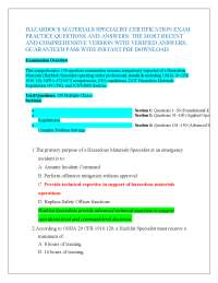HAZARDOUS MATERIALS SPECIALIST CERTIFICATION EXAM PRACTICE QUESTIONS AND ANSWERS: THE MOS
