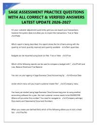 SAGE ASSESSMENT PRACTICE QUESTIONS WITH ALL CORRECT & VERIFIED ANSWERS LATEST UPDATE 2026-