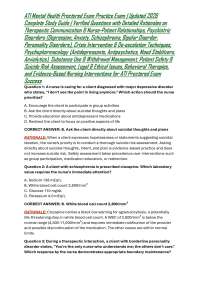ATI Mental Health Proctored Exam Practice Test 2026 with Rationales