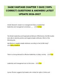 SAGE VANTAGE CHAPTER 1 QUIZ (100% CORRECT) QUESTIONS & ANSWERS LATEST UPDATE 2026-2027