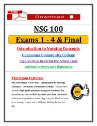 NSG 100 Exams 1-4 & Final (PDF) | (2026) Nursing Concepts | Germanna Review