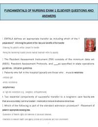 Fundamentals of Nursing Exam 1 Elsevier Questions and Answers | 2026 Nursing Exam Material