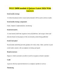 WGU D098 module 6 Quizzes Latest 2026 With Answers