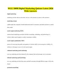WGU D098 Digital Marketing Quizzes Latest 2026 With Answers