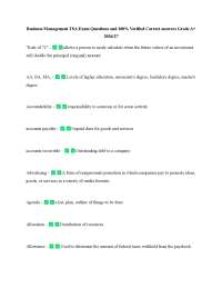 Business Management TSA Exam Questions and 100% Verified Correct answers Grade A+ 2026/27