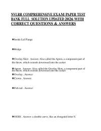 NVLRR COMPREHENSIVE EXAM PAPER TEST BANK FULL SOLUTION UPDATED 2026