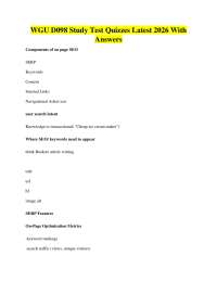 WGU D098 Study Test Quizzes Latest 2026 With Answers