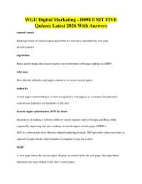 WGU Digital Marketing - D098 UNIT FIVE Quizzes Latest 2026 With Answers