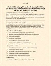 AAVSB PAVE Qualifying Science Examination (QSE) ACTUAL EXAM QUESTIONS AND CORRECT VERIFIED