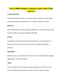 WGU D098 Module 4 Quizzes Latest 2026 With Answers