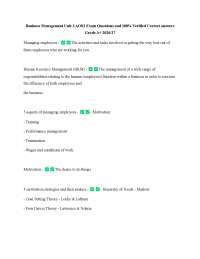 Business Management Unit 3 AOS2 Exam Questions and 100% Verified Correct answers Grade A+