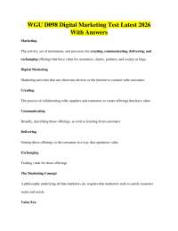 WGU D098 Digital Marketing Test Latest 2026 With Answers