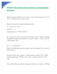 PSTAT 10 Exam Questions with accurate detailed Answers