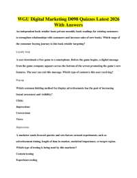 WGU Digital Marketing D098 Quizzes Latest 2026 With Answers