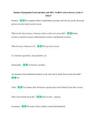 Business Management Exam Questions and 100% Verified Correct answers Grade A+ 2026/27