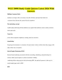 WGU D098 Study Guide Quizzes Latest 2026 With Answers