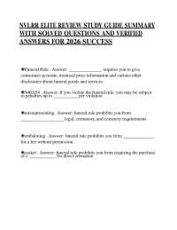 NVLRR ELITE REVIEW STUDY GUIDE SUMMARY WITH SOLVED QUESTIONS AND VERIFIED ANSWERS