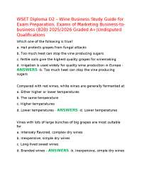 WSET Diploma D2 – Wine Business Study Guide for Exam Preparation, Exams of Marketing Busin
