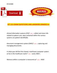 HIT 215 Exam Questions and Answers – Comprehensive Health Information Technology Exam Prep
