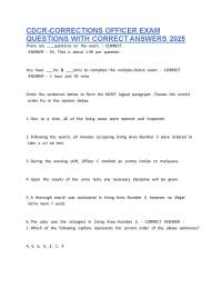 CDCR Corrections Officer Exam Questions with Correct Answers 2026 | Complete Practice Test