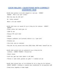 CDCR Major 1 Questions with Correct Answers 2026 | Complete Correctional Leadership Exam P