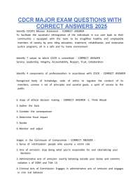 CDCR Major Exam Questions with Correct Answers 2026 | Complete Correctional Leadership Stu