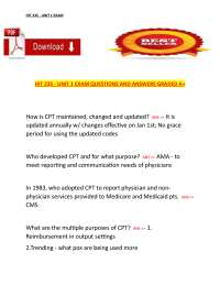 HIT 235 Unit 1 Exam Questions and Answers – Comprehensive Health Information Technology St