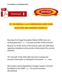HIT 235 Module 5 Lessons 1, 2, and 3 Knowledge Check Questions and Answers – Comprehensive