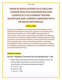 NGWA NJ REGULATIONS VCLG DRILLING LICENSE PRACTICE EXAMINATION 2026 Q&A