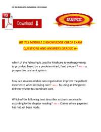 HIT 235 Module 2 Knowledge Check Questions and Answers – Comprehensive Health Information