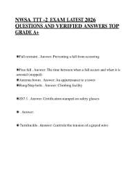 NWSA TTT -2 EXAM 2026 UPDATED QUESTIONS AND VERIFIED ANSWERS GRADED A+