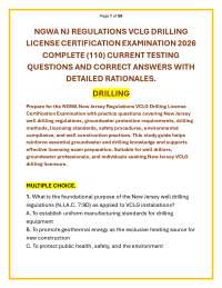 NGWA NJ REGULATIONS VCLG DRILLING LICENSE CERTIFICATION EXAMINATION 2026 Q&A