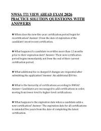 NWSA TT1 VIEW AHEAD EXAM 2026 PRACTICE SOLUTION QUESTIONS WITH ANSWERS