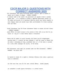 CDCR Major 2 Questions with Correct Answers 2026 | Advanced Correctional Leadership Exam P