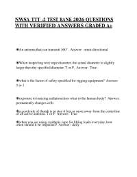 NWSA TTT -2 TEST BANK 2026 QUESTIONS WITH VERIFIED ANSWERS GRADED A+