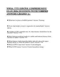 NWSA TTT1 ESPAÑOL COMPREHENSIVE EXAM 2026 QUESTIONS WITH VERIFIED ANSWERS GRADED A+