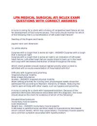 LPN MEDICAL SURGICAL ATI NCLEX EXAM QUESTIONS WITH CORRECT ANSWERS.