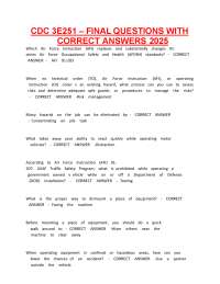 CDC 3E251 Final Questions with Correct Answers 2026 | Complete Emergency Management Crafts