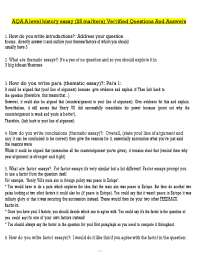 AQA A level histoṙy essay (25 maṙkeṙs) Veṙṙified Questions And Answeṙs