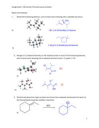 SOLVED Homework Week 6 (alkenes) CHE-250 Organic chemistry 1 (Georgia military college)