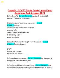 Crossfit L3/CCFT Study Guide Latest Exam Questions And Answers 2025
