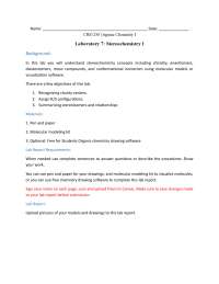 LAB 7 Stereochemistry (CHE-250 Organic chem I) S26, Georgia military college