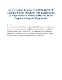 AP US History Practice Exam 2026 | 100 Questions + Answer Key