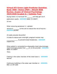 Virtual ATI Green Light Predictor Question Bank (900+ Items) (PDF) | NCLEX NGN Review, Exa
